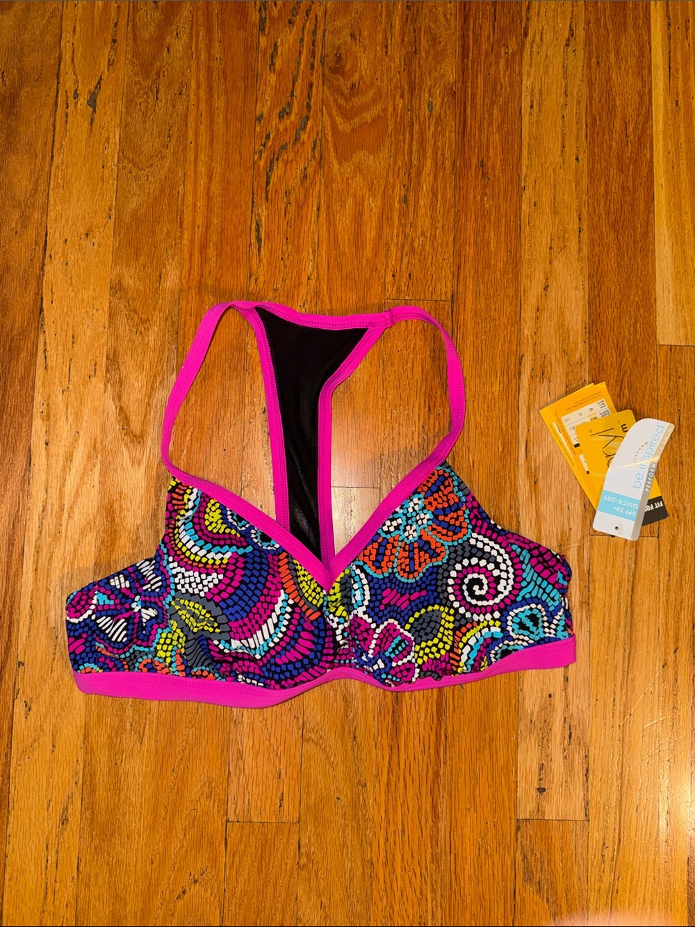 Bright Multicolor Printed Bikini Top